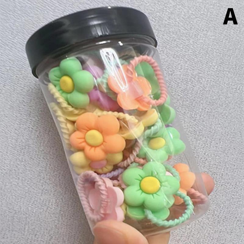 

Children Hair Accessories Cartoon Elastic Rubber Bands Baby Head Leather Rope Small Flower Cute Girls Headdress Won T Hurt Hair as the picture