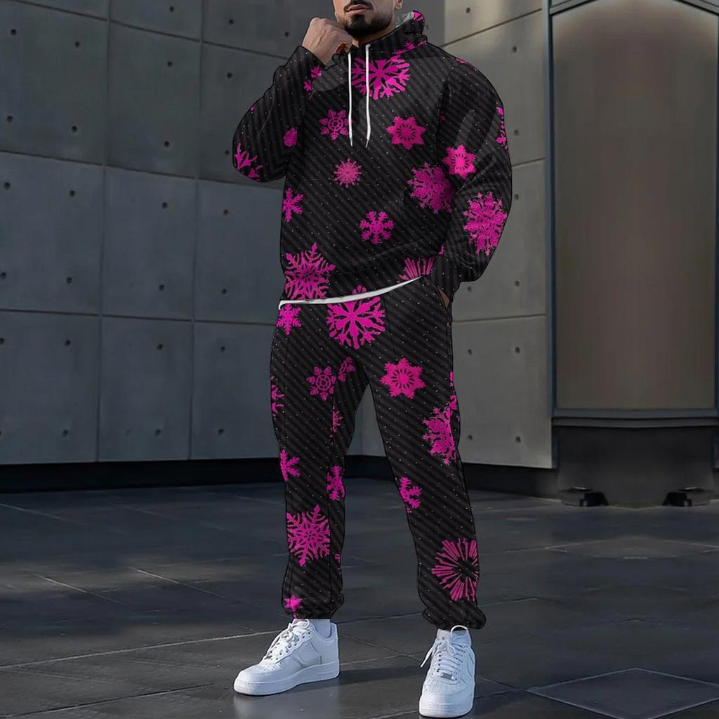 Christmas 3D Print Autumn Hoodies Pants Set Men's Sweatshirts Sweatpants Street Sportwear Two Piece Suits Tracksuit Man Clothing