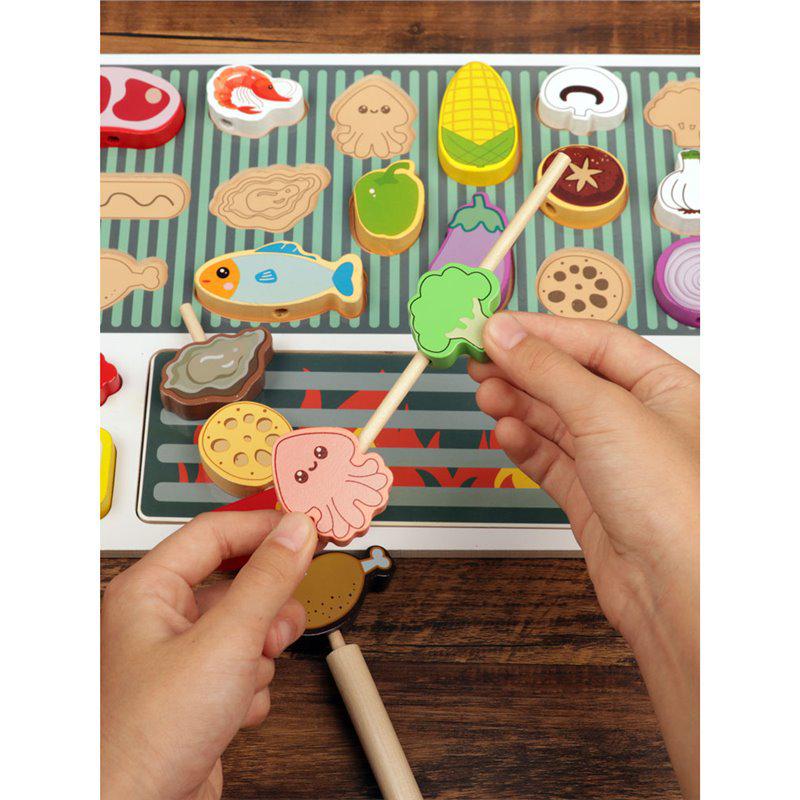 Educational Pretend Play Barbecue Skewer Set for Kindergarten Dollhouses - Enhances Fine Motor Skills