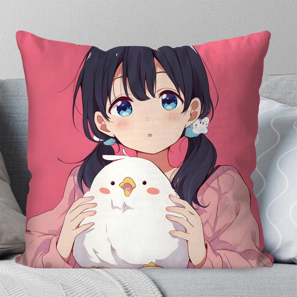 Kitashirakawa Tamako Animation Tamako Market Kissenbezug Quadratisches Kissen Schlafzimmer Sofa Freizeitwagen Wohnzimmer Heimdekoration 40X40