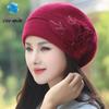 Women's Warm Wool Knitted Hat with Earmuffs - Korean Style Winter Rabbit Fur Hat