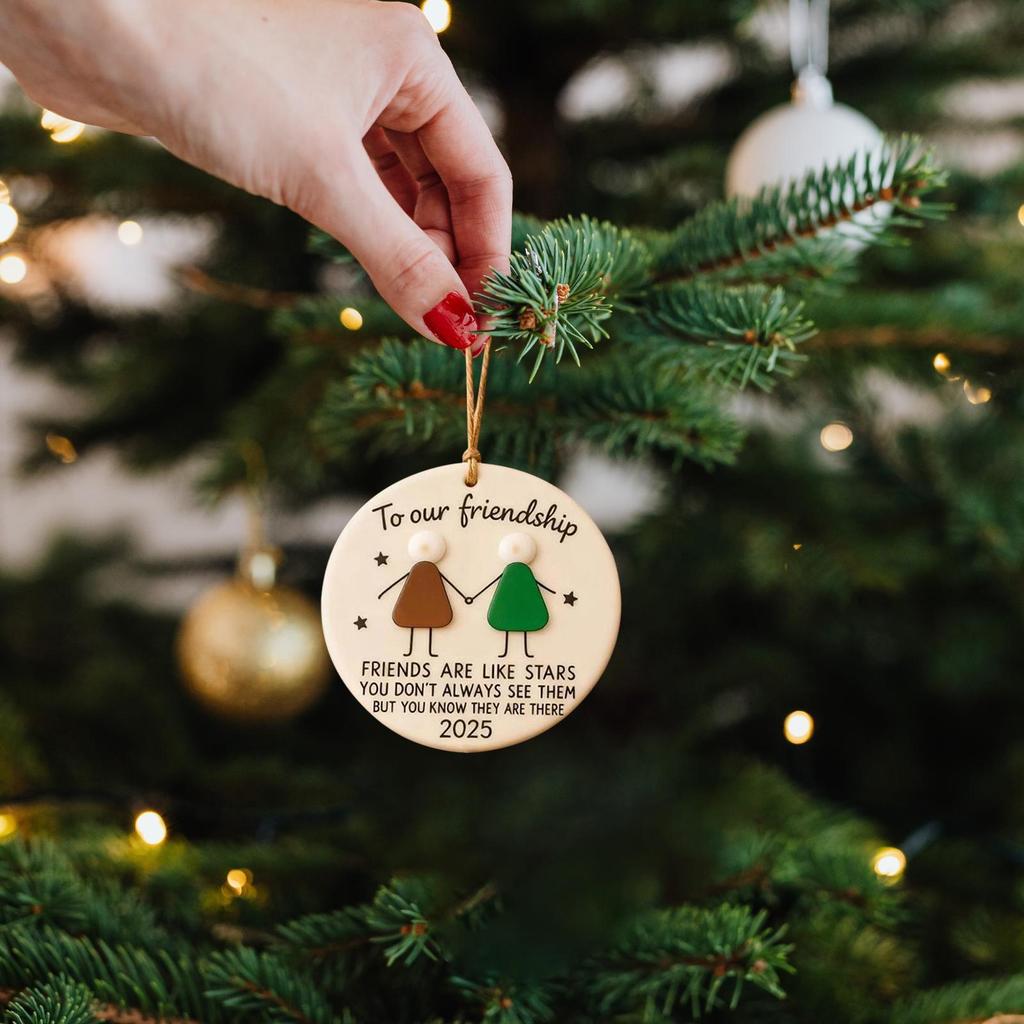 Friendship Ornaments For Christmas Tree 2D Acrylic Holiday Decorations Hangable Christmas Tree Decorations For Festival Planners