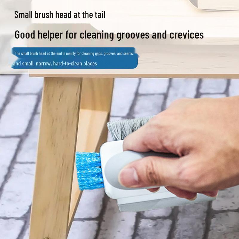 Integrated Crevice & Floor Gap Cleaning Brush for Bathroom & Toilets