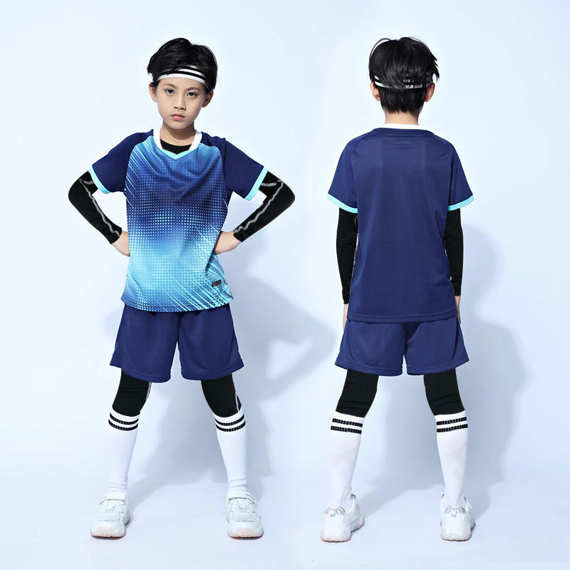 Soccer Uniform Suit Men'S Training Team Uniform Jersey Children Adult Sports Suit Royal Blue Ball Jersey