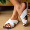 Fashion Women's Slippers 2025 New Fashion Summer Non-smooth Flat Sandals Cross Belt Roman Flip Flops Women's Shoes Zapatos De Mujer