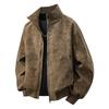 Men's Retro PU Leather Jacket with Stand Collar - Trendy, Versatile, Loose Fit for Spring and Autumn with Plus Velvet Casual Design.