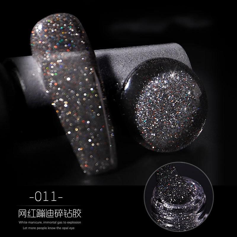 

Нейл-арт взрывной измельченный алмазный порошок лак для ногтей клей популярные серебряные блестки супер блестящий фототерапевтический клей магазин ногтей