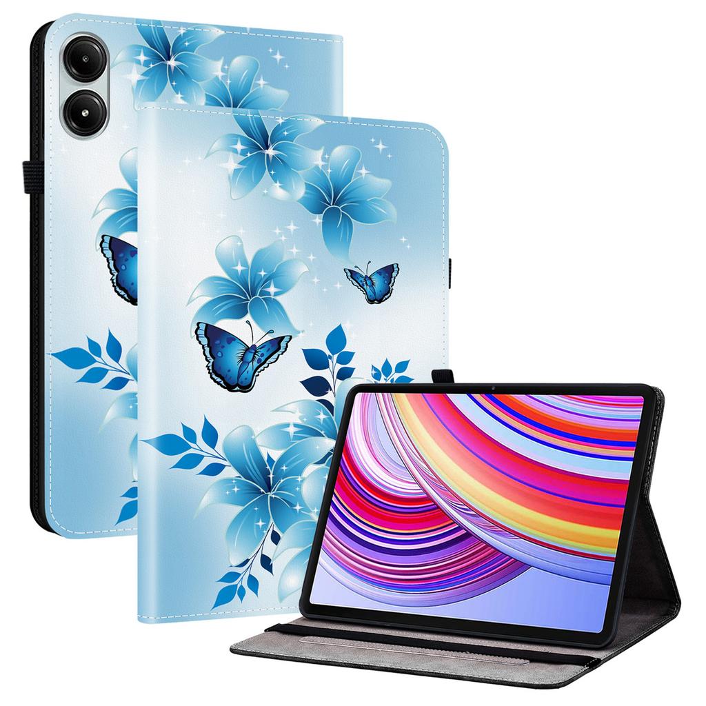 Lederhülle für Xiaomi Redmi Pad Pro 5G/Redmi Pad Pro/Poco Pad 5G/4G, bedruckt mit Muster, Ständer, Tablet-Hülle mit Kartenfächern
