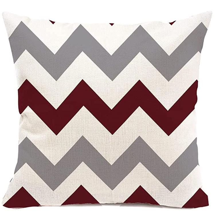 Striped Pillowcase Home Decoration Linen Pillow Cushion Waist Mat Sofa Pillowcase Geometric Abstract