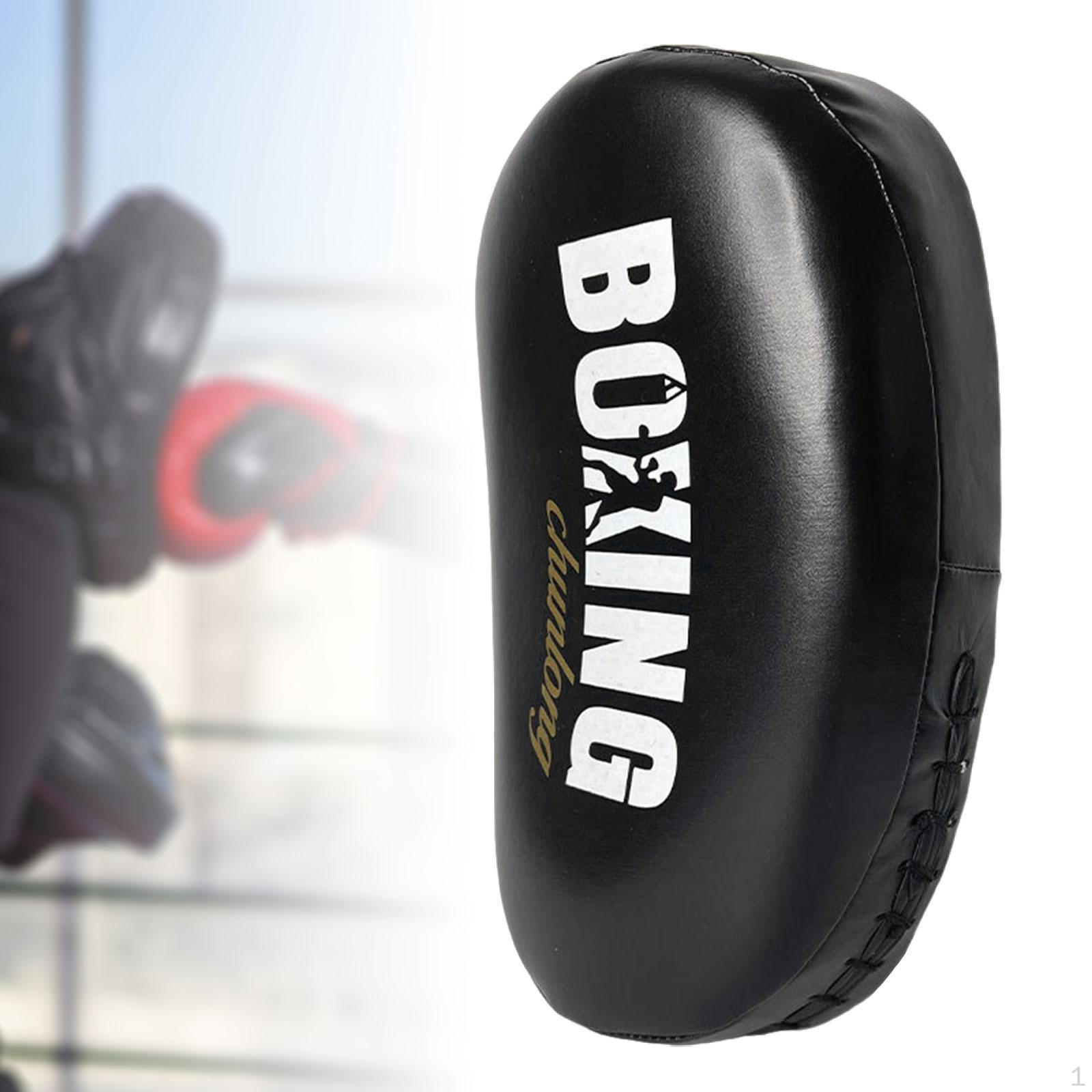 

Накладка для тайского бокса изогнутая искусственная кожа утолщенная мишень для ног, коленей и локтей для тренировок чёрный