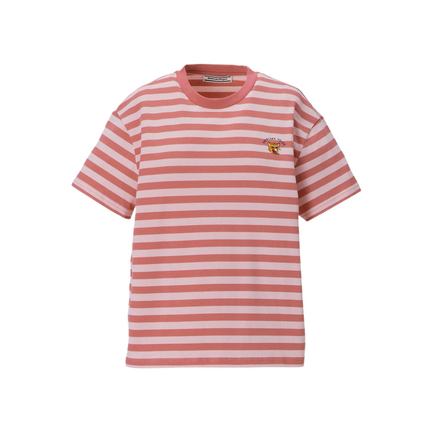 

Onitsuka Tiger Ws Ss Tee Comfortable Simple Fashionable Versatile Striped Short Sleeve T-Shirt Women Tops Pink Light-Pink 2182B391-700 XL