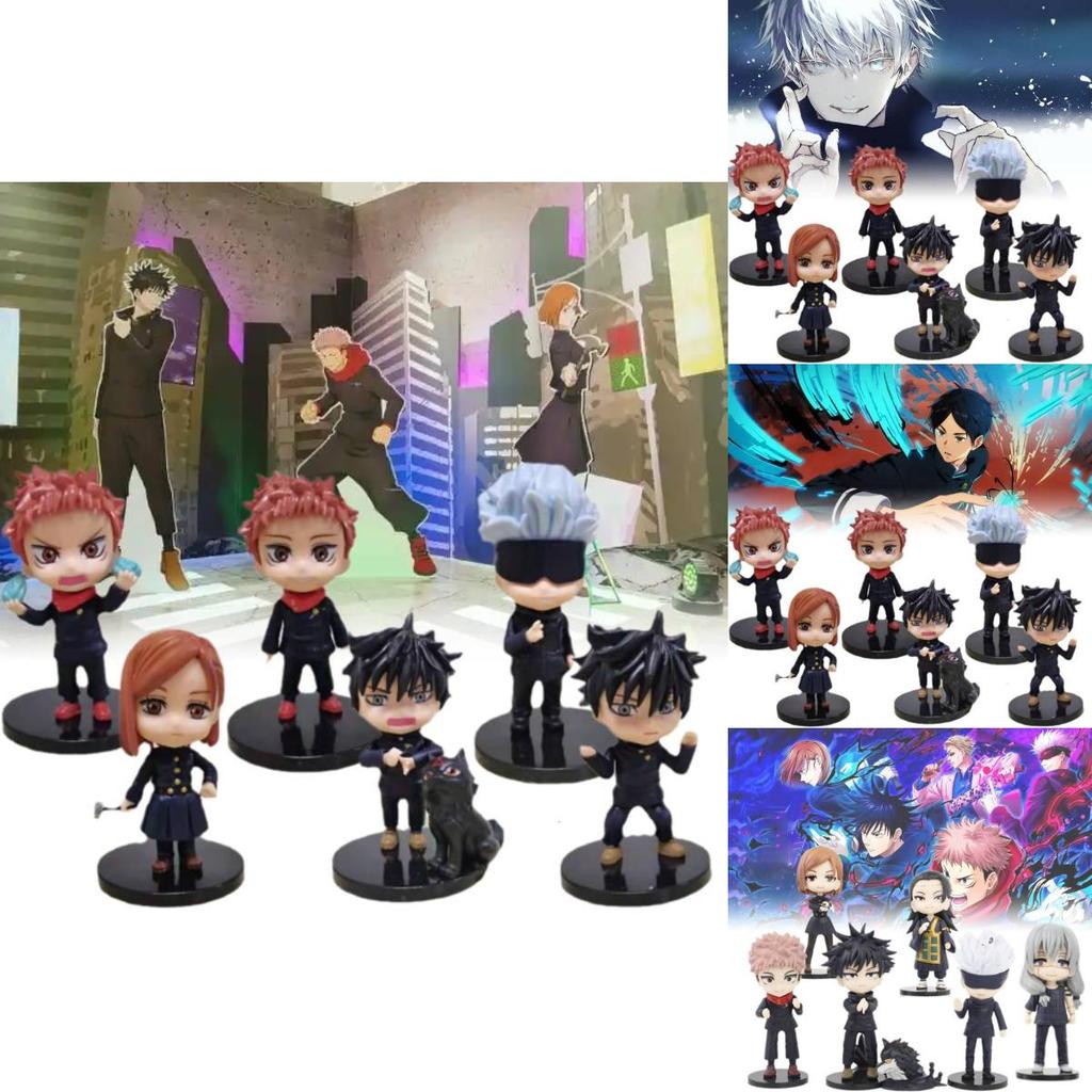 Adorable Anime Figurines Set Of 7 From Jujutsu Kaisen Collection Great For Collectibles And Decor