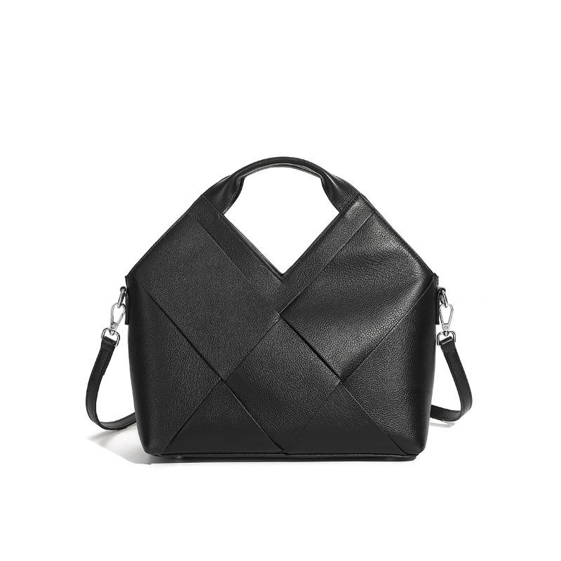 Genuine Leather Woven Handbag Fashionable Soft Leather Hand-held Crossbody Bag Women's Bag