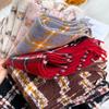 Luxury Winter Plaid Scarf for Women Men British Style Cashmere Scarves With Tassel  Christmas Female Winter Warm Clothing