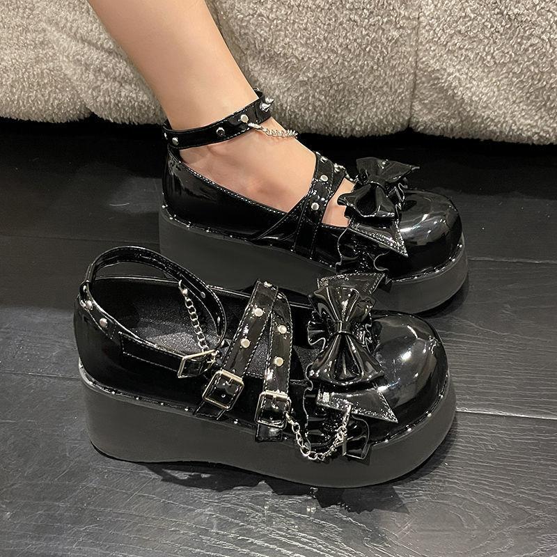 Lolita JK Retro British Mary Jane Small Leather Shoes Women's Japanese Platform Muffin Shoes Spring and Summer