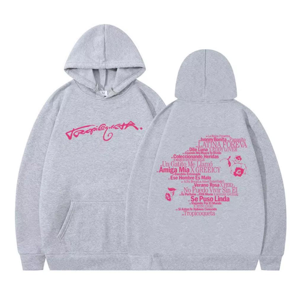 Singer Karol G Tropicoqueta Album Hoodie Men's Women Fashion Sweatshirts Long Sleeves Casual Oversized Hoodies Streetwears