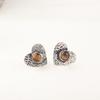 925 Sterling Silver Handmade Yellow Tiger Eye Gemstone Jewelry Studs Earring0.6" EE-143-24