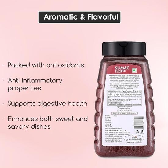 NATURESMITH SUMAC POWDER SEASONING-500g || BIG JAR OF SEASONING READY TO USE ||