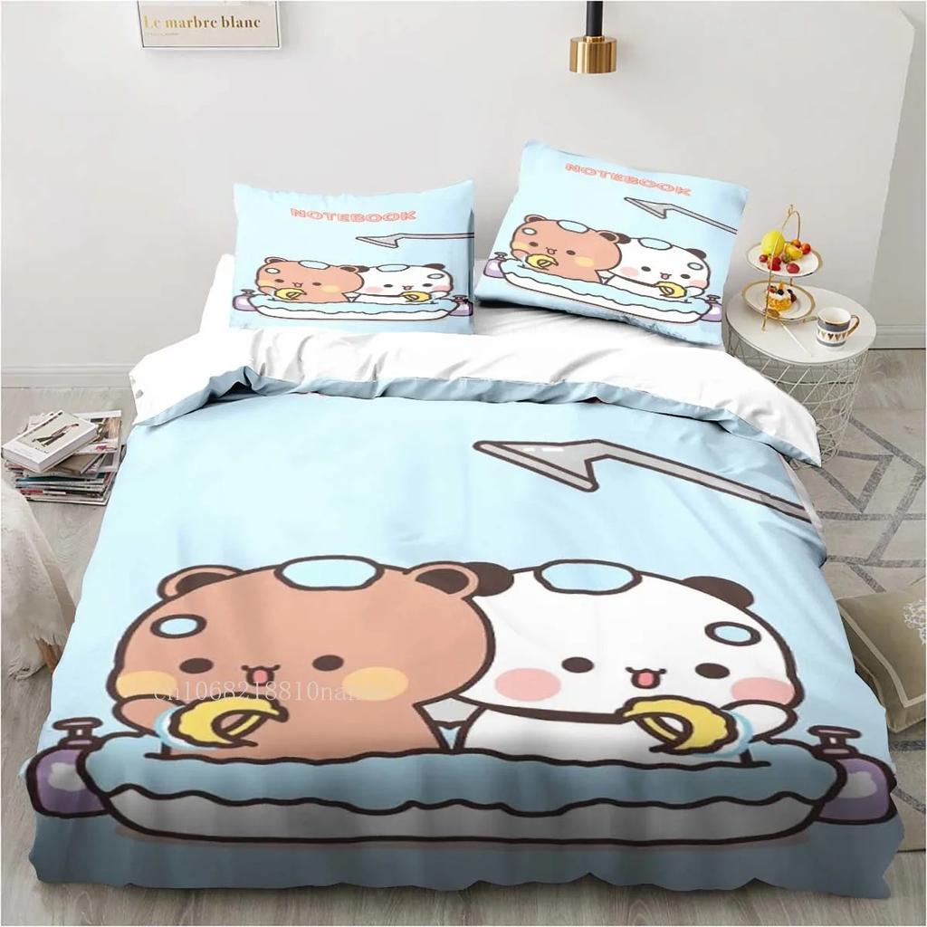 Cute Bubu and Dudu Cartoon Print All Season Twin Bedding Set  Comforter Set Bed Duvet Cover Double King Comforter Cover
