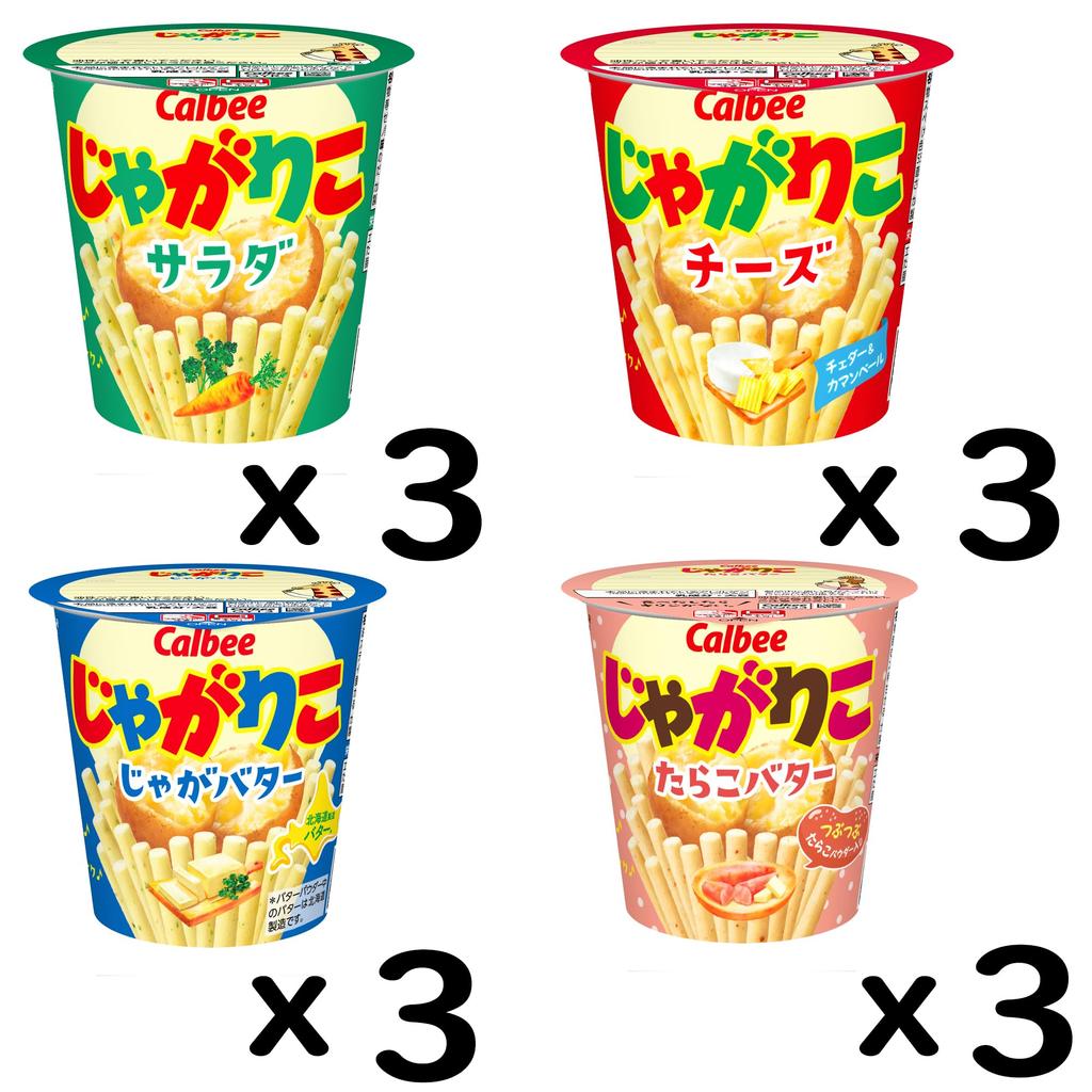 Calbee Jagariko 12 pieces total [Jagariko] 4-flavor Assortment,