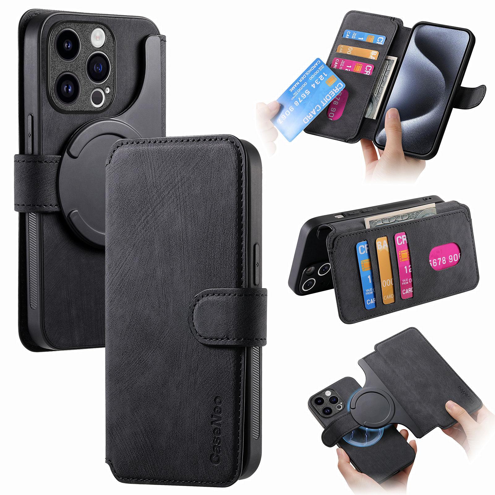 CASENEO MW-03 For iPhone 13 Pro Case with Detachable Wallet Leather+TPU Phone Cover A