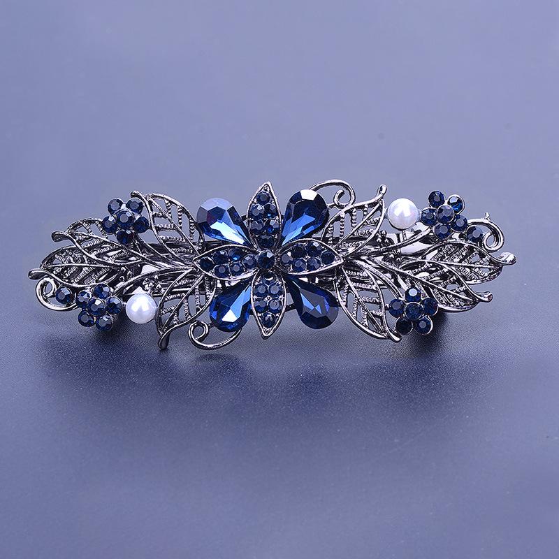 Korean Rhinestone Crystal Hair Clip for Women - Large Alloy Hairpin & Ponytail Accessory