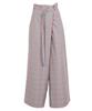 Kobe Lettuce Gerade Weite Hose mit Elastischem Bund und Stilvollem Design Größe Schwarz Karomuster Damen Gürtel, [M3962] M,