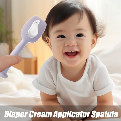 Fonney Baby Diaper Cream Spatula, Baby Diaper Cream Spatula with Suction Base | Silicone Soft Paste Applicator Balm Tool for Rash Care, Daycare Bath,