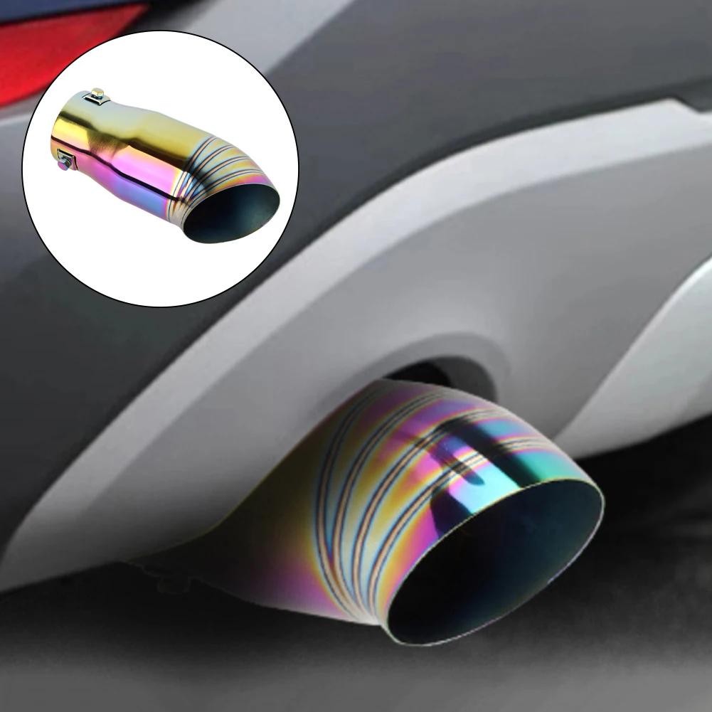 Uniwersalny 63mm Samochodowy Rura Tłumika Wydechu Stal Nierdzewna Chromowany Przypalany Niebieski Auto Samochód Końcówka Wydechu Wykończenie Tylne Akcesoria Samochodowe