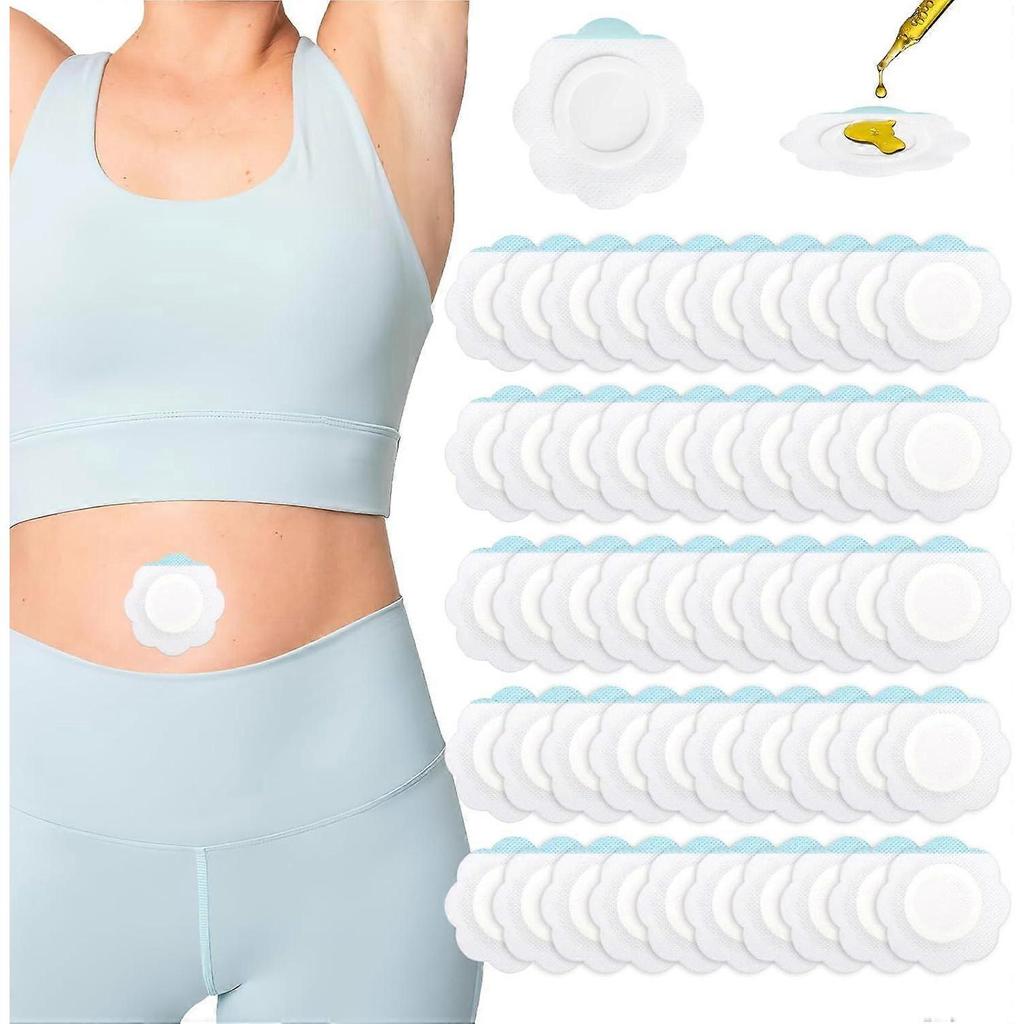 100 stuks Ricinusolie Navelpiercing Pleisters - Zelfklevende Wegwerp Ricinusolie Pleisters voor Navel, Biologisch Zeer Absorberend