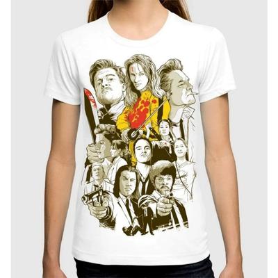 Quentin Tarantino Film Art T-shirts Men and Women Size Printed Pattern T-shirts Interesting Men and Women