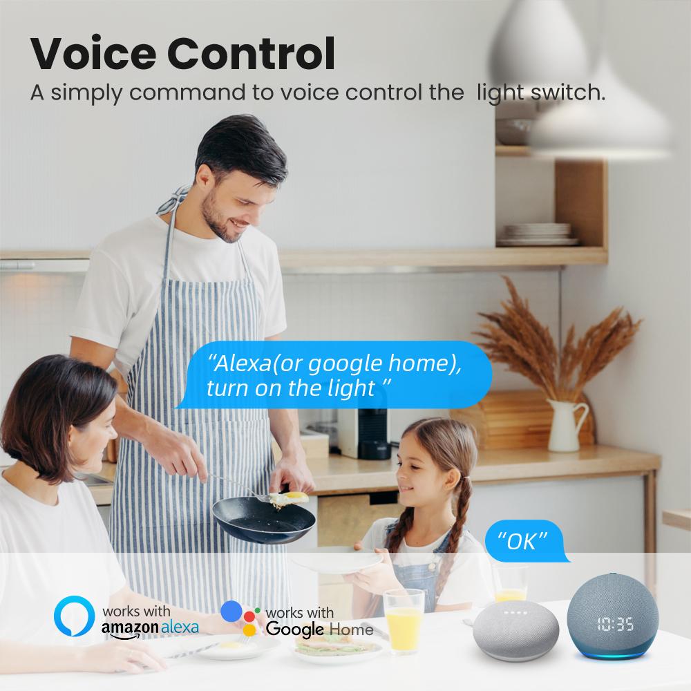 

Модуль переключателя WiFi AVATTO Tuya с 1/2/3/4 бандами, 2-сторонним управлением, приложением Smart Life, прерывателем умного дома, работающим для Alexa, Google