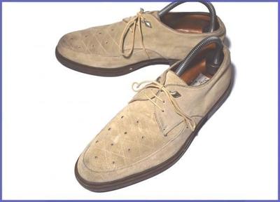 Italienische Atmungsaktive Wildleder U-Tip Business Schuhe 25.5 Beige(GEBRAUCHT)