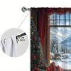 Set Of 2 Christmas Snow Printed Curtain Home Decor Window Treatment Bedroom Office Kitchen With Rod Pocket Polyester Ideal For Sleeping Area