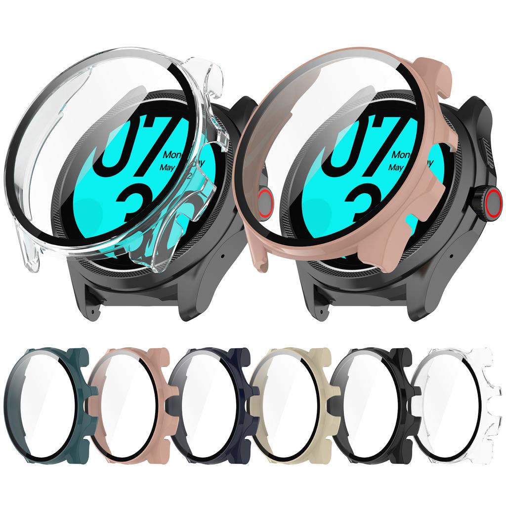 For TicWatch Pro 5 Enduro Watch Case PC Frame Cover with Tempered Glass Screen Film