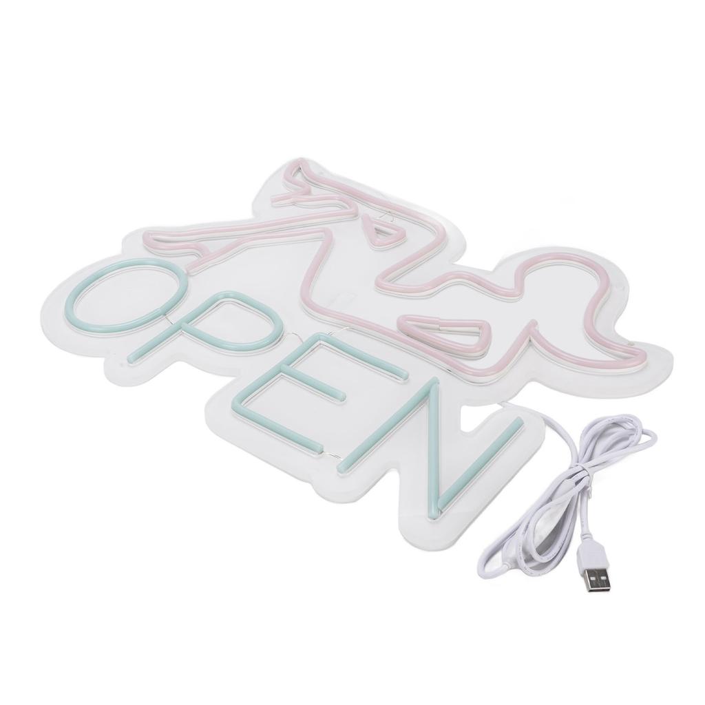 Wall LED Neon Sign USB Powered Acrylic Light Board for Store Club Bar Party Pinkish Woman Blue Open