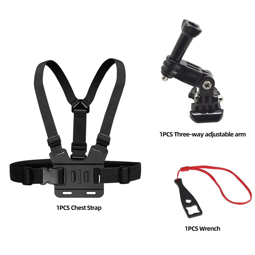 Adjustable Dual Joint Swivel Arm Mount for GoPro Hero 13 1210 9 8, Quick Release Rotatable Extension Arm for Action Camera Chest
