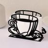 1 unidad de Portarrollos de Metal Vertical con Diseño de Taza de Café para Mesa de Comedor, Decoración de Hogar, Hotel o Cafetería