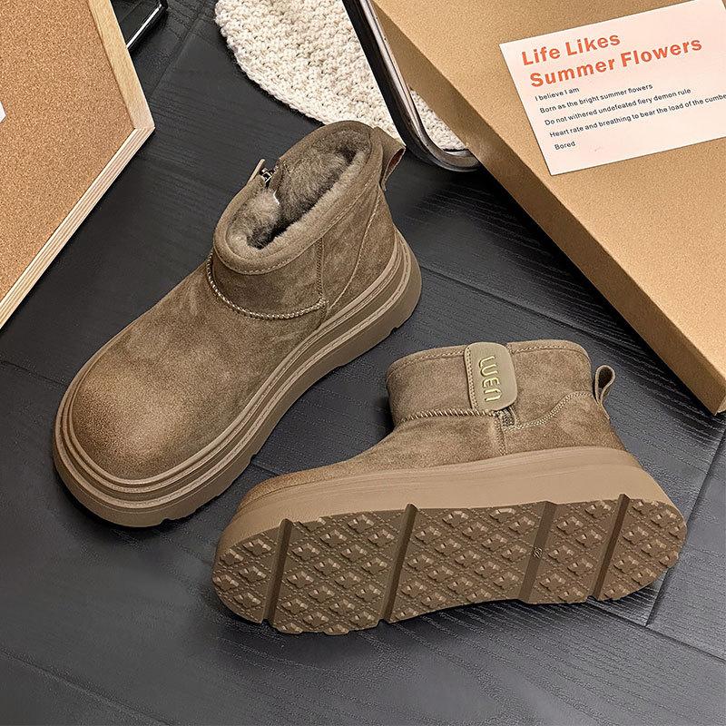 Snow Boots Cotton Shoes Women's Winter 2025 New Velvet Thickened Thick-soled Non-slip Snow Women's Boots Short Boots