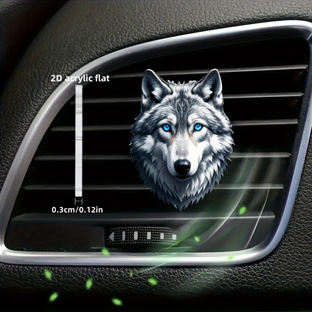 2D Flat Wolf Car Vent Clip Decorative Diffuser (fragrance Not Included), Car Interior Decoration, Aromatherapy Clip, Ideal for Holiday Gifts
