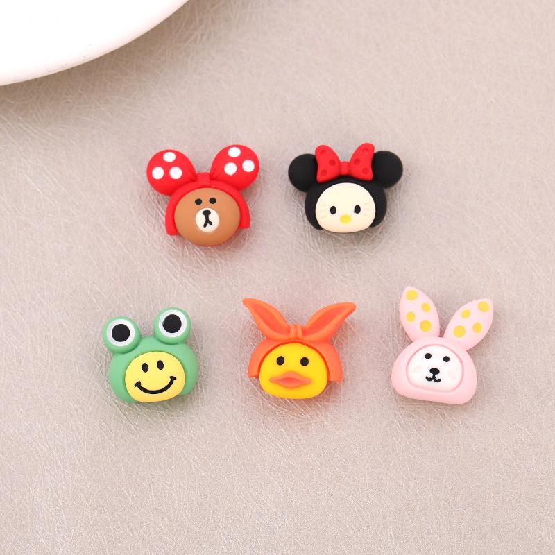 Cartoon Animal Resin DIY Ornament Accessories: Hair Clip, Water Cup, Phone Case, Car Decoration Sticker