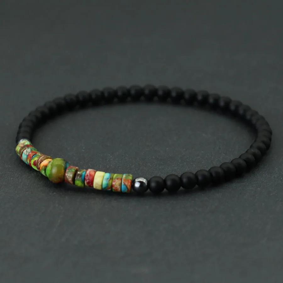 Bohemia Emperor Stone Bracelet Unisex 4mm Small Beads Braslet Gemstone Stretch Beaded Braclet Leisure Pulseira Accessories Joias