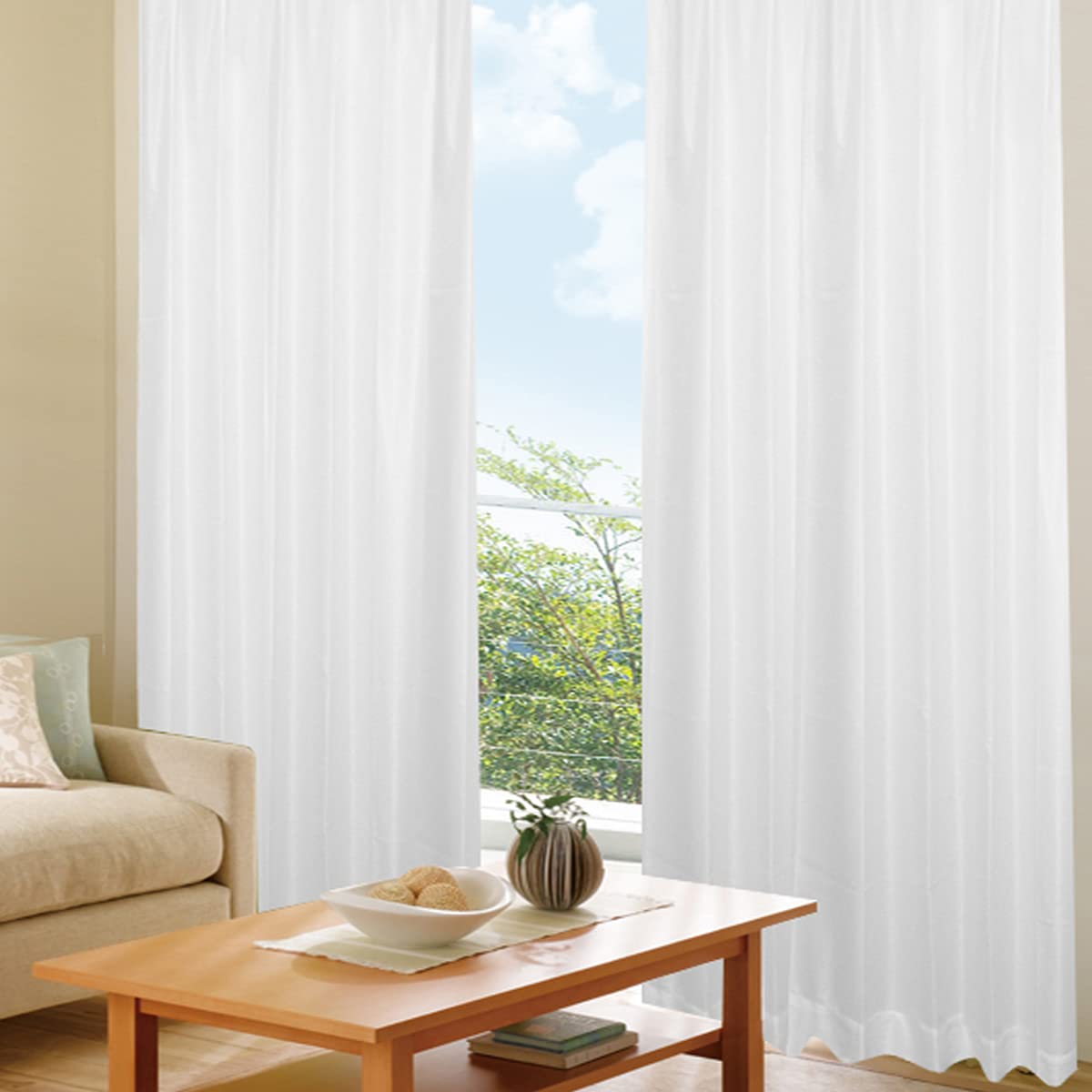 

Privacy Mirror Lace Curtains in Cool in Made with Ecolier and Wavelon for day and night size 140 UV made in Touon 100cm x 183cm x Set of 2 [Curtains белый