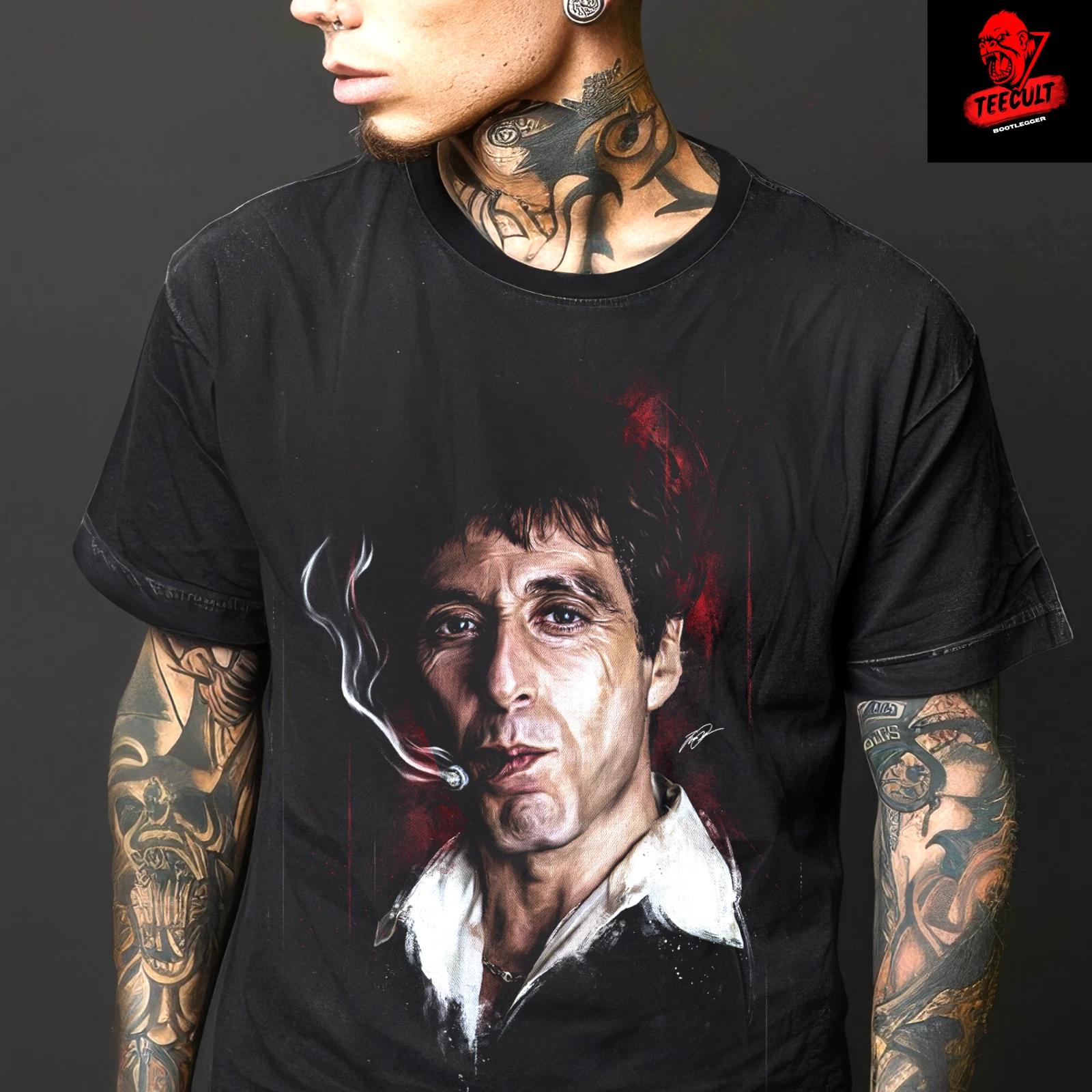 Men s and Women s T-shirts Scarface (1983) Tony Montana Cult Movie Character Unisex Cotton XL