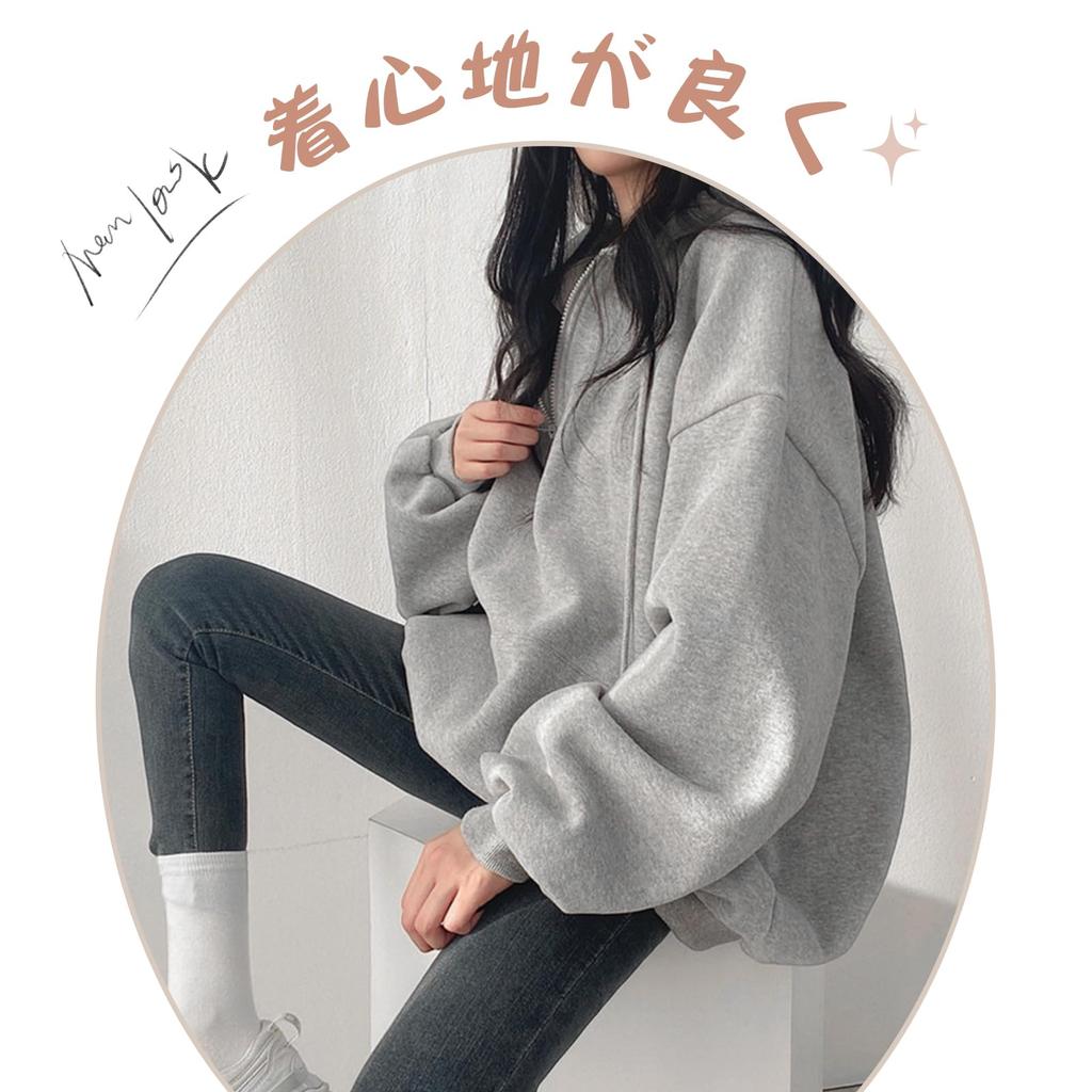 LrisIuza Echo Oversized Sweatshirt for and Long Loose Plus Sizes Stylish Crew Cute Korean Perfect for Flattering and Women's Zip-Up Spring, Autumn,