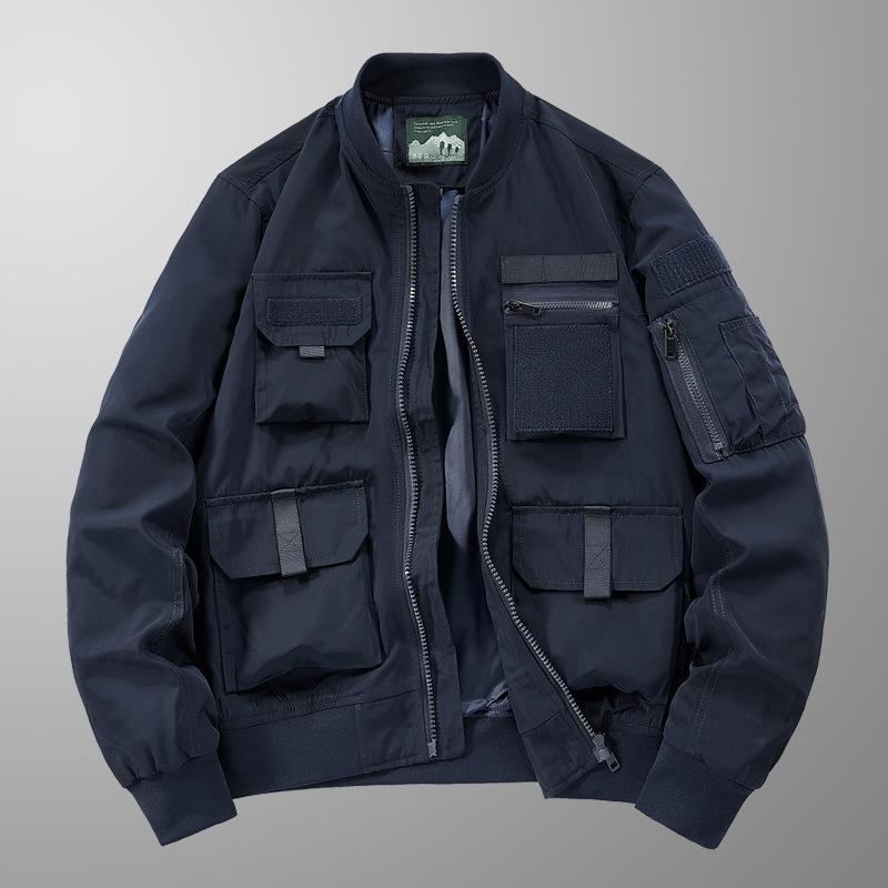 Men's Young Pilot Jacket Men's Baseball Jersey Functional Multi-pocket Jacket European and American Three-proof Jacket Tooling