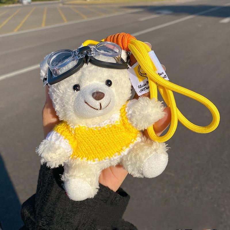 Ins Internet Celebrity Pilot Teddybär Plüsch Anhänger Kreative Puppe Niedliche Bär Puppe Schlüsselbund Tasche Hängendes Geschenk