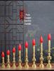 Pure Copper LED Candle Lamp for Offering: Everlasting Wealth God Incense Candlestick