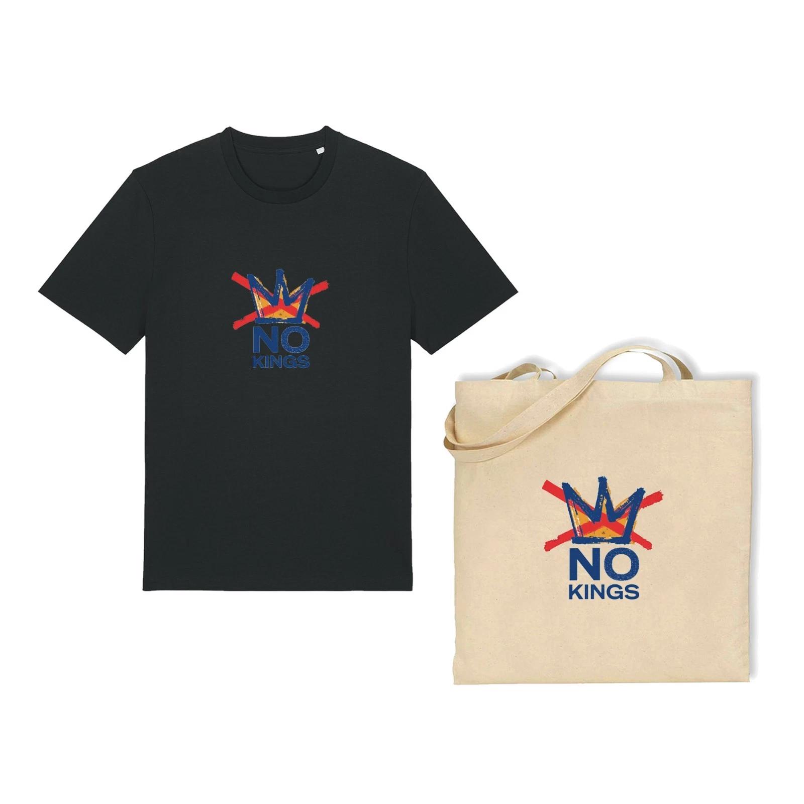 

COMBO Unisex T-Shirt & Tote Bag Set - No Kings-Political Protest-Activism S