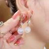 Stylish Red Cat's Eye Stud Earrings for Women - Trendy Korean-Inspired Versatile Ear Jewelry for a Casual Look